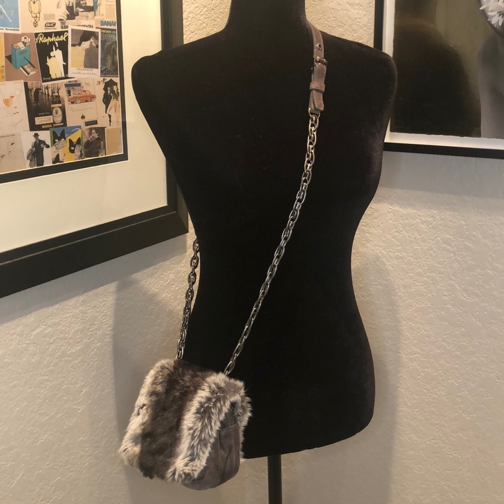 Henri Bendel Faux Fur Suede Crossbody